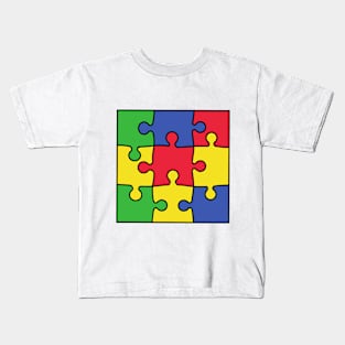 Vibrant jigsaw pattern Kids T-Shirt